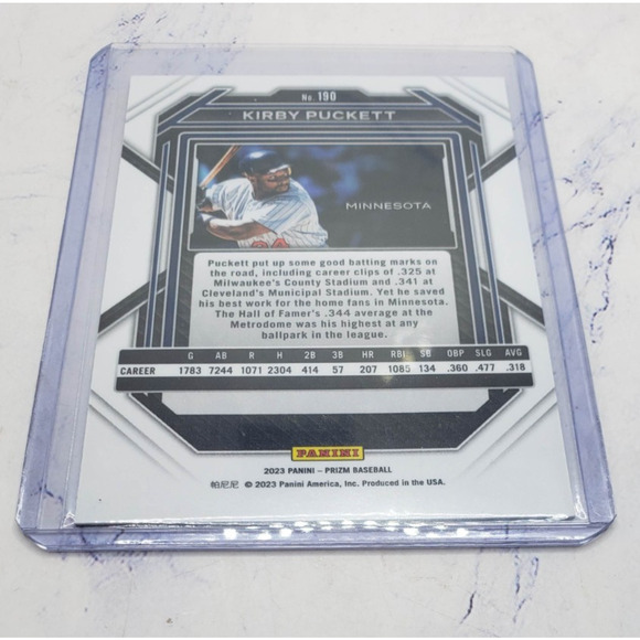 2023 Panini Prizm - Kirby Puckett #190 Minnesota Twins MLB Baseball Card - Picture 4 of 4